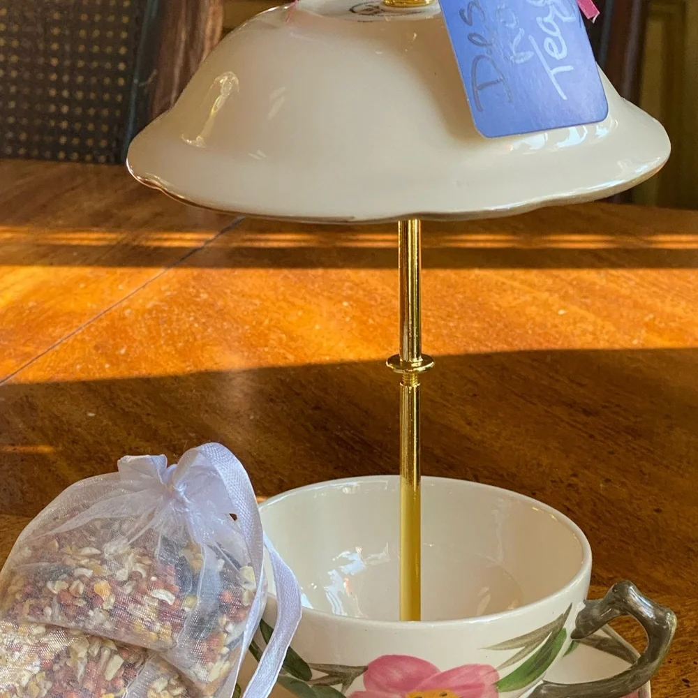 Franciscan Desert Rose Tea Cup Bird Feeder #9 - Picture 11 of 12